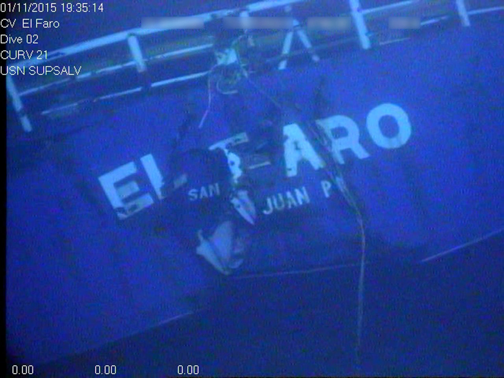 The sunken ship El Faro